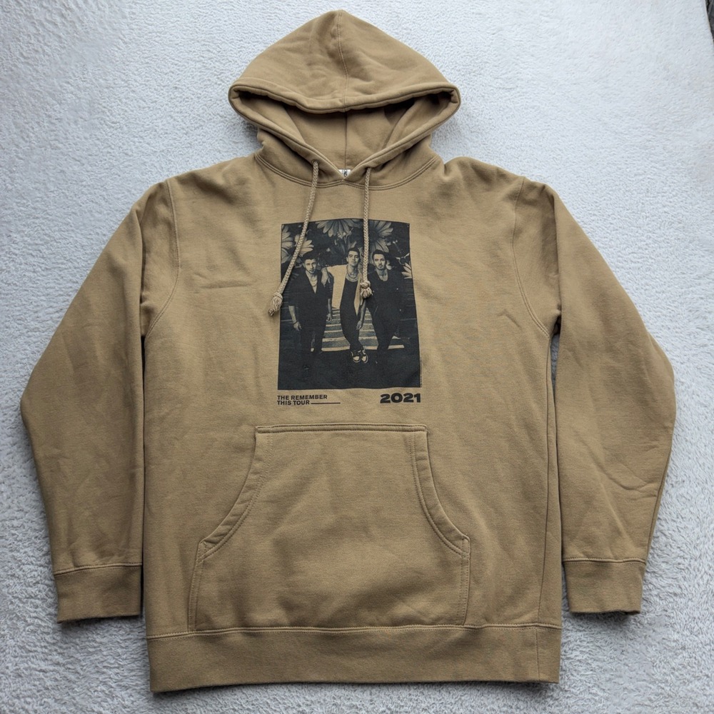 Jonas Brothers Remember This Tour 2021 Hoodie Tan Mens M Independent Trading